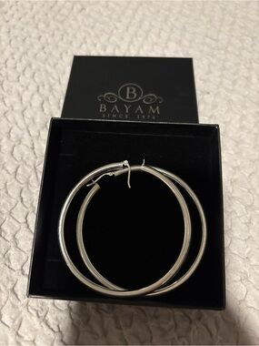 Silver Hoop Earrings - Classic Large Silver Hoops